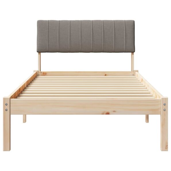 vidaXL Rám postele Hnedá a taupe 90 x 190 cm Borovicový masív – Obrázok 5