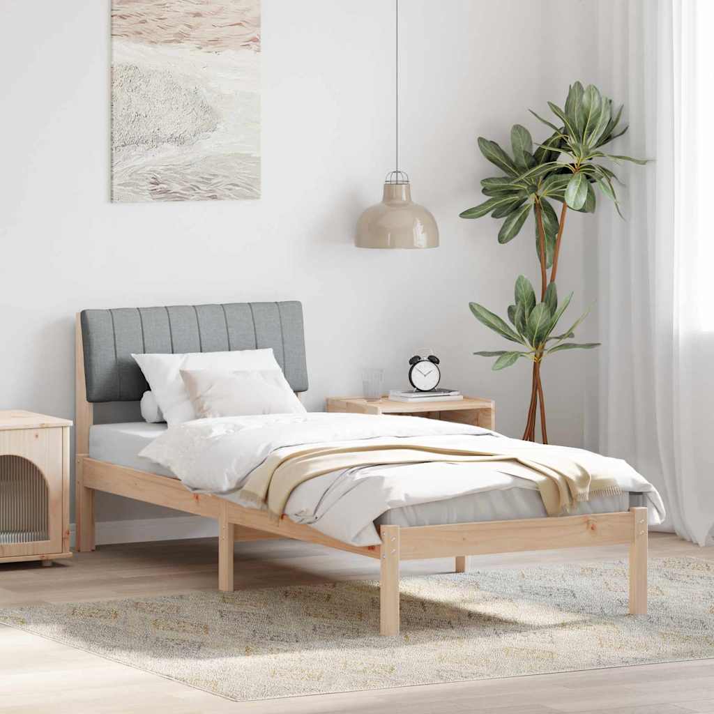 878719_1.jpg vidaXL Rám postele Hnedá a svetlo šedá 75 x 190 cm Borovicový masív – Obrázok 1