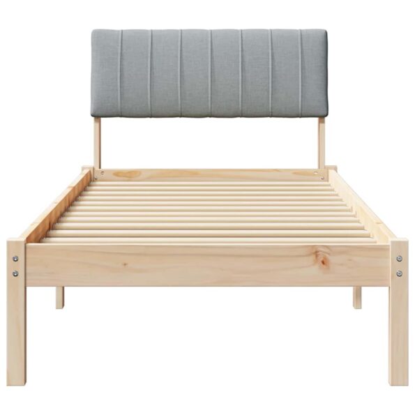 vidaXL Rám postele Hnedá a svetlo šedá 75 x 190 cm Borovicový masív – Obrázok 5