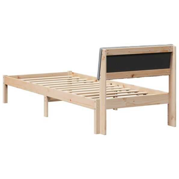 vidaXL Rám postele Hnedá a svetlo šedá 75 x 190 cm Borovicový masív – Obrázok 7