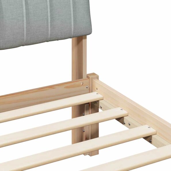 vidaXL Rám postele Hnedá a svetlo šedá 75 x 190 cm Borovicový masív – Obrázok 8
