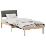 vidaXL Rám postele hnedá a tmavosivá 75 x 190 cm Borovicový masív – Obrázok 3