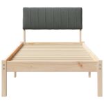 vidaXL Rám postele hnedá a tmavosivá 75 x 190 cm Borovicový masív – Obrázok 5