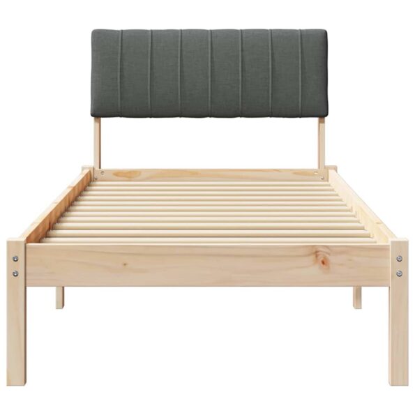 vidaXL Rám postele hnedá a tmavosivá 75 x 190 cm Borovicový masív – Obrázok 5