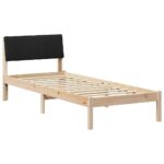 vidaXL Rám postele Hnedá a čierna 75 x 190 cm Borovicový masív – Obrázok 2