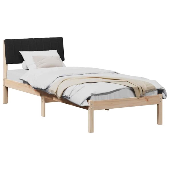 vidaXL Rám postele Hnedá a čierna 75 x 190 cm Borovicový masív – Obrázok 3