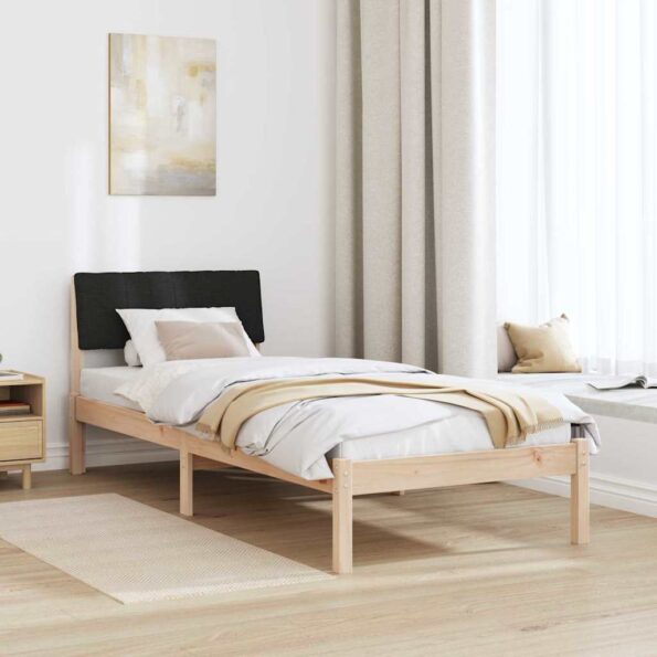 vidaXL Rám postele Hnedá a čierna 75 x 190 cm Borovicový masív – Obrázok 4