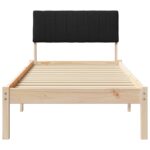 vidaXL Rám postele Hnedá a čierna 75 x 190 cm Borovicový masív – Obrázok 5