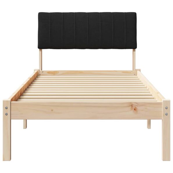 vidaXL Rám postele Hnedá a čierna 75 x 190 cm Borovicový masív – Obrázok 5