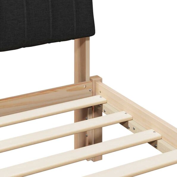 vidaXL Rám postele Hnedá a čierna 75 x 190 cm Borovicový masív – Obrázok 8