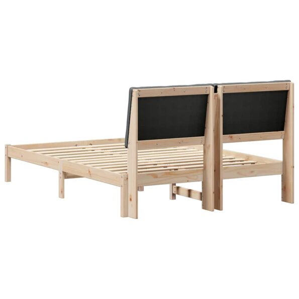 vidaXL Rám postele hnedá a tmavosivá 140 x 200 cm Borovicový masív – Obrázok 7