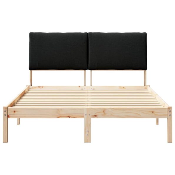 vidaXL Rám postele Hnedá a čierna 140 x 200 cm Borovicový masív – Obrázok 5