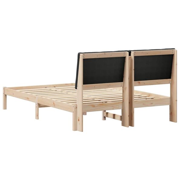 vidaXL Rám postele Hnedá a čierna 140 x 200 cm Borovicový masív – Obrázok 7