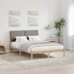 vidaXL Rám postele Hnedá a taupe 140 x 200 cm Borovicový masív