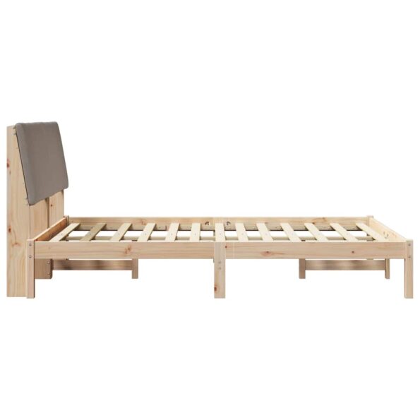 vidaXL Rám postele Hnedá a taupe 140 x 200 cm Borovicový masív – Obrázok 6