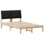 vidaXL Rám postele Hnedá a čierna 120 x 200 cm Borovicový masív – Obrázok 2