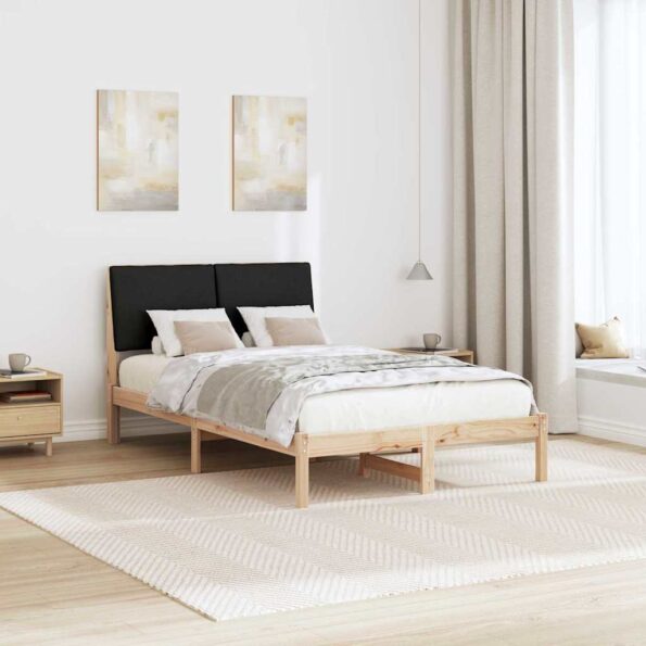 vidaXL Rám postele Hnedá a čierna 120 x 200 cm Borovicový masív – Obrázok 4
