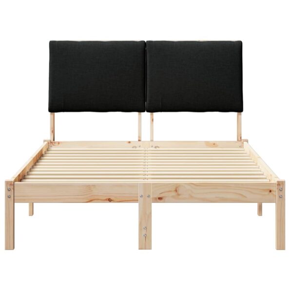 vidaXL Rám postele Hnedá a čierna 120 x 200 cm Borovicový masív – Obrázok 5
