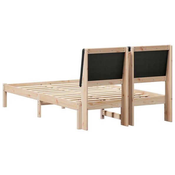 vidaXL Rám postele Hnedá a čierna 120 x 200 cm Borovicový masív – Obrázok 7