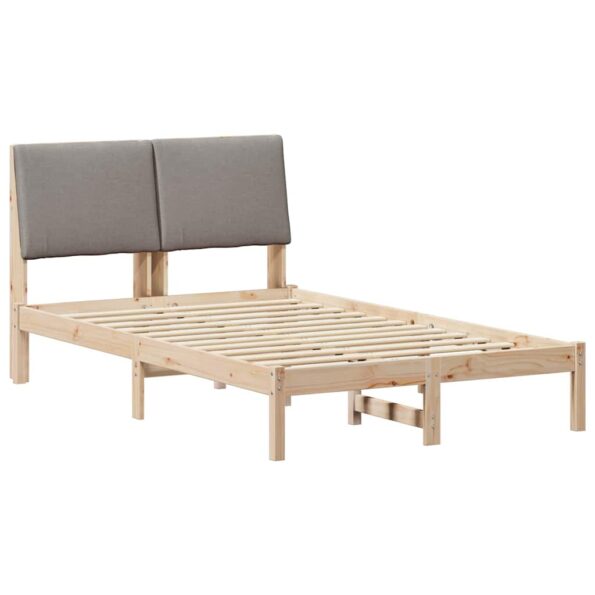vidaXL Rám postele Hnedá a taupe 120 x 200 cm Borovicový masív – Obrázok 2