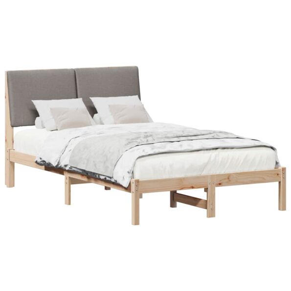vidaXL Rám postele Hnedá a taupe 120 x 200 cm Borovicový masív – Obrázok 3