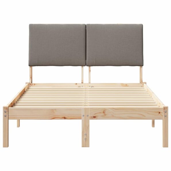 vidaXL Rám postele Hnedá a taupe 120 x 200 cm Borovicový masív – Obrázok 5