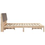 vidaXL Rám postele Hnedá a taupe 140 x 190 cm Borovicový masív – Obrázok 6