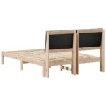 vidaXL Rám postele Hnedá a taupe 140 x 190 cm Borovicový masív – Obrázok 7
