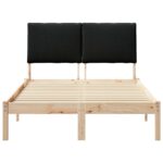 vidaXL Rám postele Hnedá a čierna 135 x 190 cm Borovicový masív – Obrázok 5