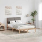 vidaXL Rám postele Hnedá a taupe 135 x 190 cm Borovicový masív