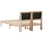 vidaXL Rám postele Hnedá a taupe 135 x 190 cm Borovicový masív – Obrázok 7