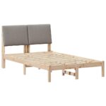 vidaXL Rám postele Hnedá a taupe 120 x 190 cm Borovicový masív – Obrázok 2