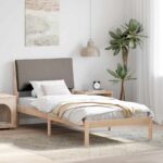 vidaXL Rám postele Hnedá a taupe 100 x 200 cm Borovicový masív