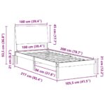 vidaXL Rám postele Hnedá a taupe 100 x 200 cm Borovicový masív – Obrázok 11