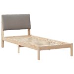 vidaXL Rám postele Hnedá a taupe 100 x 200 cm Borovicový masív – Obrázok 2