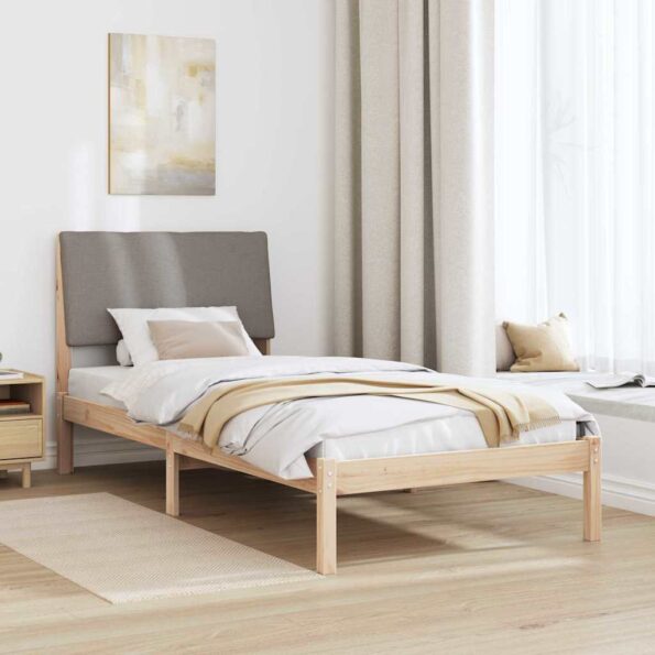 vidaXL Rám postele Hnedá a taupe 100 x 200 cm Borovicový masív – Obrázok 4
