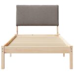 vidaXL Rám postele Hnedá a taupe 100 x 200 cm Borovicový masív – Obrázok 5