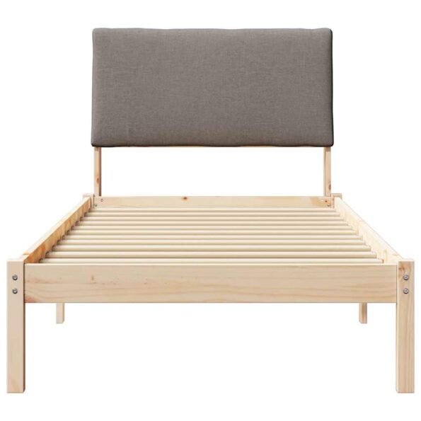 vidaXL Rám postele Hnedá a taupe 100 x 200 cm Borovicový masív – Obrázok 5