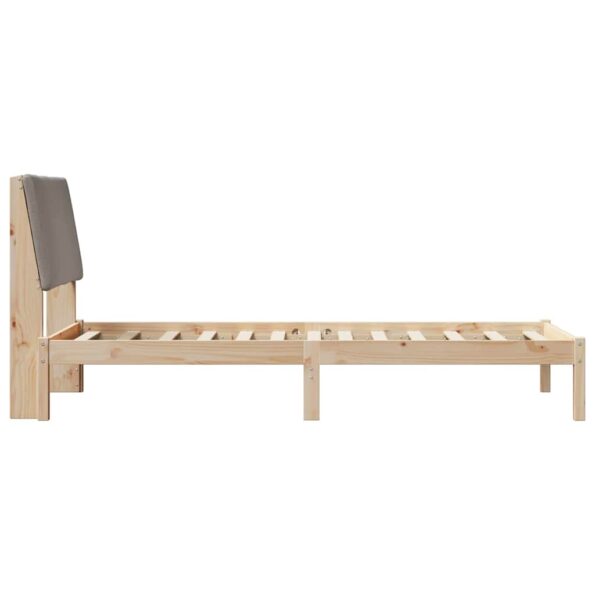 vidaXL Rám postele Hnedá a taupe 100 x 200 cm Borovicový masív – Obrázok 6