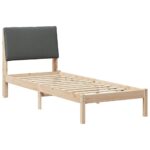 vidaXL Rám postele hnedá a tmavosivá 80 x 200 cm Borovicový masív – Obrázok 2