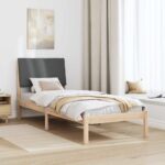 vidaXL Rám postele hnedá a tmavosivá 80 x 200 cm Borovicový masív – Obrázok 4