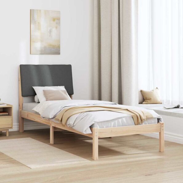 vidaXL Rám postele hnedá a tmavosivá 80 x 200 cm Borovicový masív – Obrázok 4