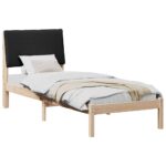 vidaXL Rám postele Hnedá a čierna 80 x 200 cm Borovicový masív – Obrázok 3