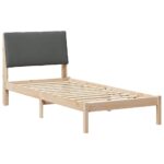 vidaXL Rám postele hnedá a tmavosivá 90 x 190 cm Borovicový masív – Obrázok 2