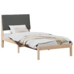 vidaXL Rám postele hnedá a tmavosivá 90 x 190 cm Borovicový masív – Obrázok 3