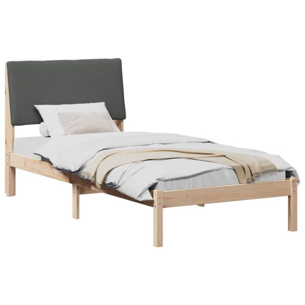 vidaXL Rám postele hnedá a tmavosivá 90 x 190 cm Borovicový masív – Obrázok 3