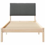 vidaXL Rám postele hnedá a tmavosivá 90 x 190 cm Borovicový masív – Obrázok 5