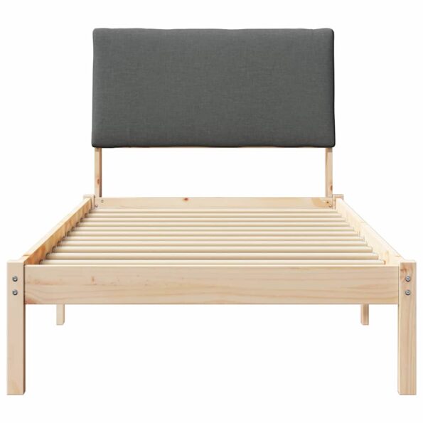 vidaXL Rám postele hnedá a tmavosivá 90 x 190 cm Borovicový masív – Obrázok 5