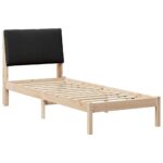 vidaXL Rám postele Hnedá a čierna 75 x 190 cm Borovicový masív – Obrázok 2