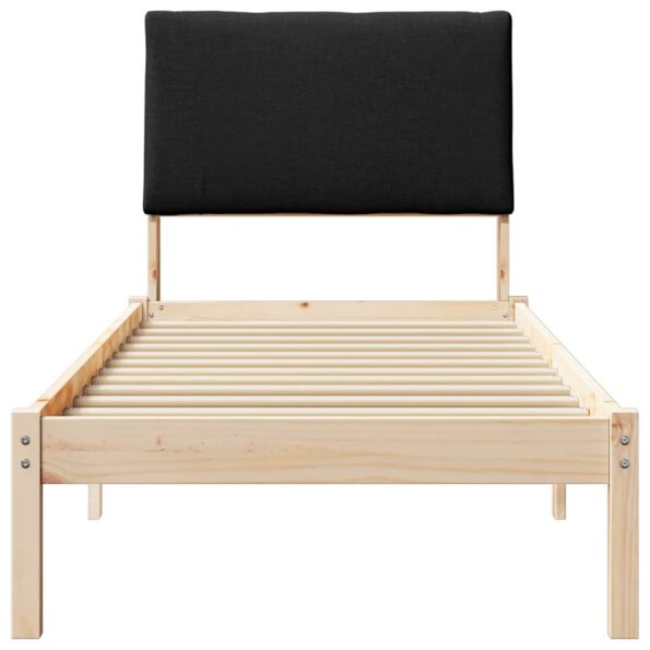 vidaXL Rám postele Hnedá a čierna 75 x 190 cm Borovicový masív – Obrázok 5